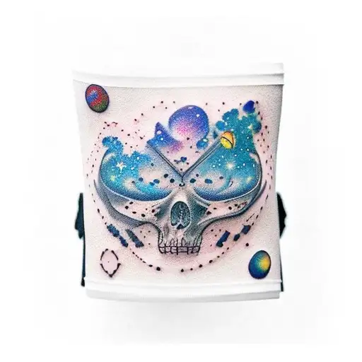 Small Wrist Cover Up With Galaxy And Quotes