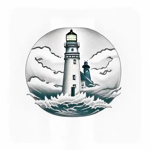 Lantern With A Lighthouse In It