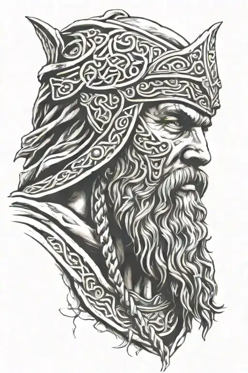 Celtic Warrior With Beard And Hood