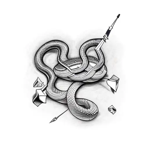 Snake With 3 Arrows Inside The Head