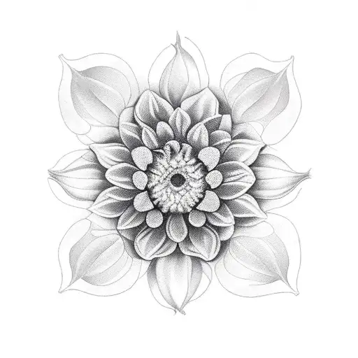 Lunar Cycle With Chrysanthemum And Orchid