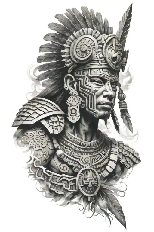 Aesthetic Mayan Warrior Indulged In An Amazing Aura