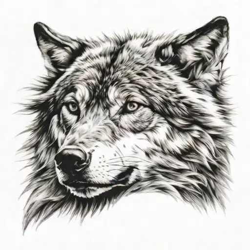 Wolf With Cross In Fur