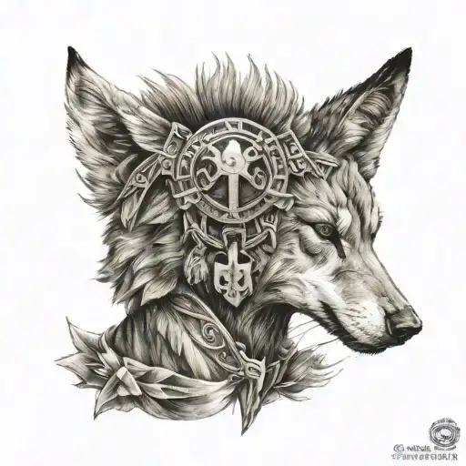 Spartan Wolf And Cross