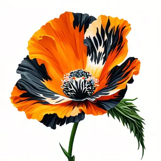 Poppy With Different Animal Print Petals
