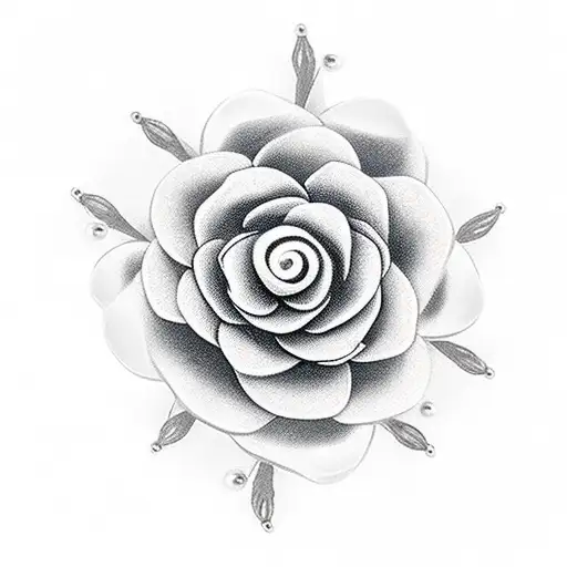 Pearl Necklace Intertwined With A Blooming Flower