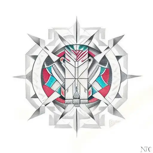 Geometric Tatoo With Native American Motives