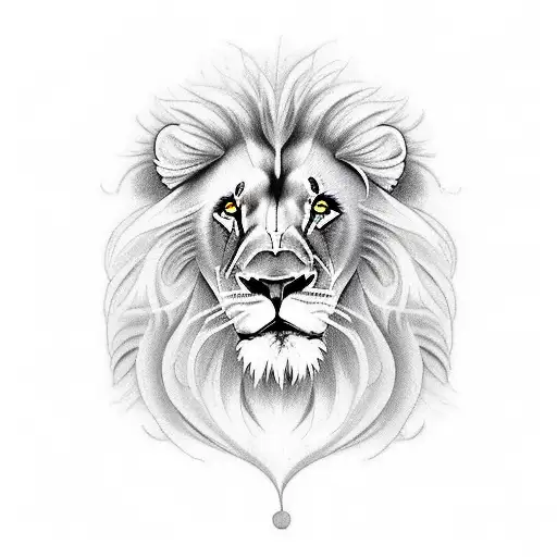 Lion With Clouds Behind