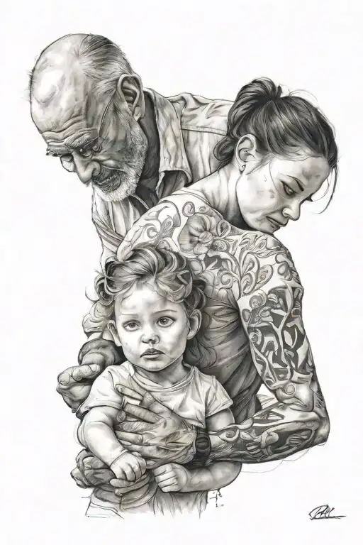 Father And Daughter Playing