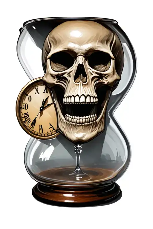 Skull In Hour Glass