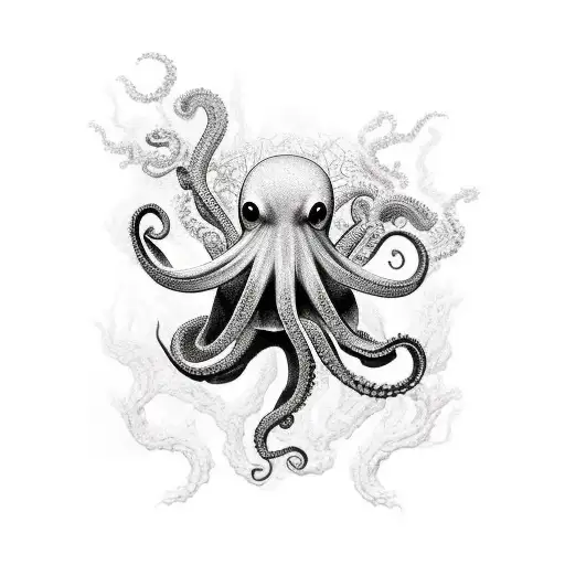 Black Octopus Realistic