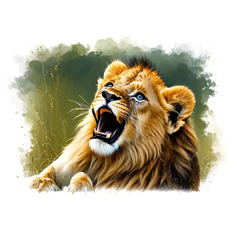 Baby Lion Cub Howling With Visual Effects Transforming Into The Word Family