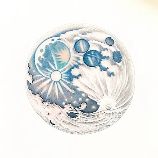 Moon Rising From A River