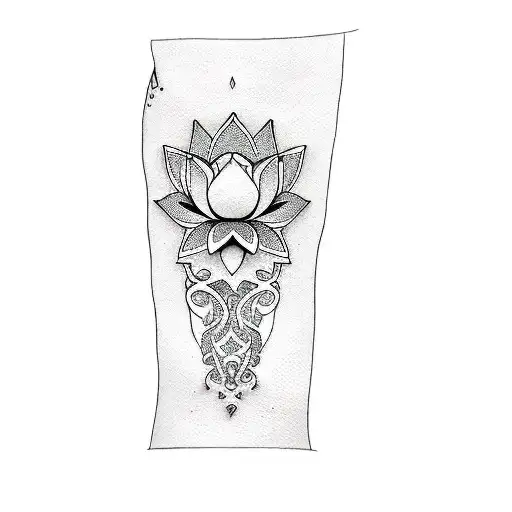 A Lotus Flower And Flower Of Life