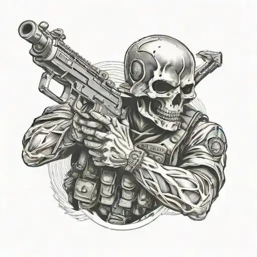 Death Soldier Holding A Gun