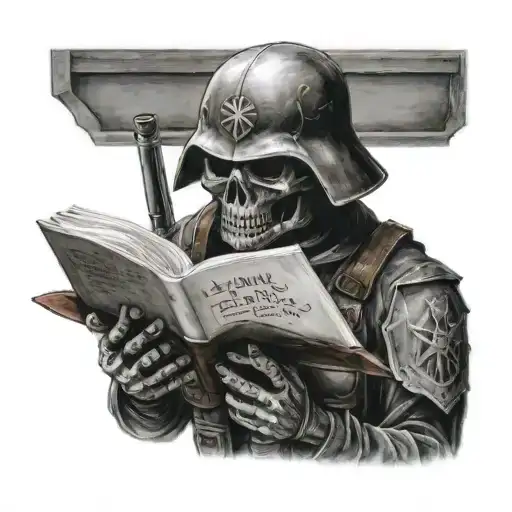 Death Soldier Reading Book