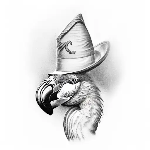 Flamingo With Top Hat