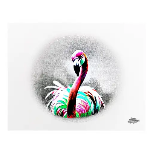 Full Body Flamingo Wearing Top Hat