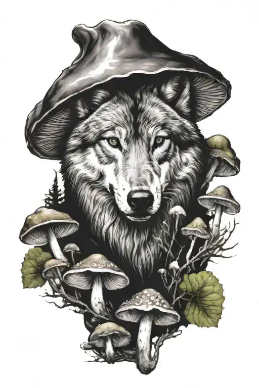 Mushroom And Wolf