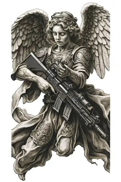 Angel Holding A Rifle