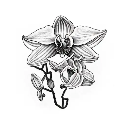 Orchid Plant With Cobwebs