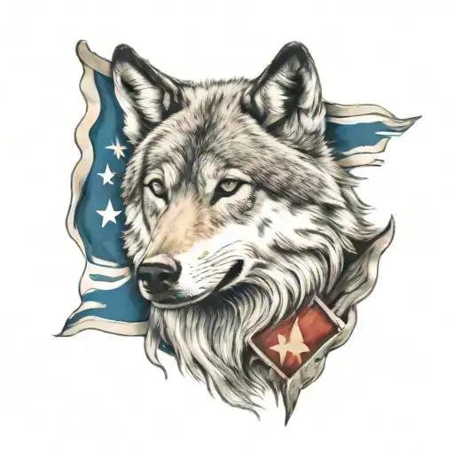 Wolf And Circassian Flag