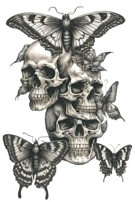 Skulls And Death Moth