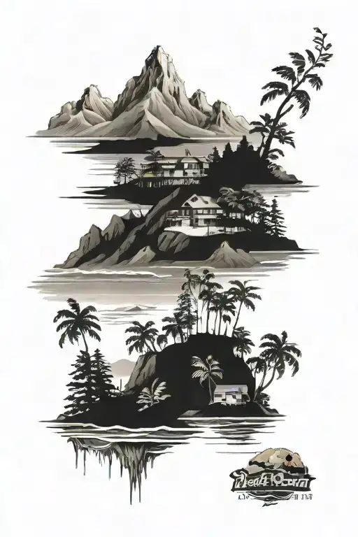 Half Beach Half Mountain Portrait