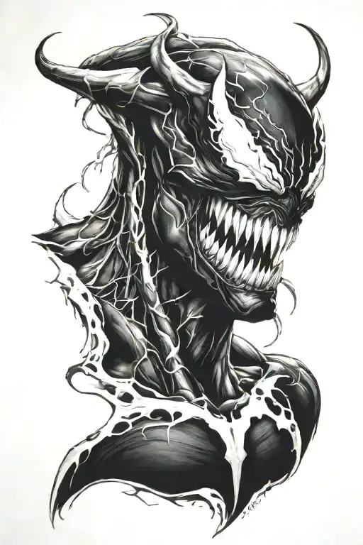 Black Semi Realism Venom Marvel Movie Version Inspired
