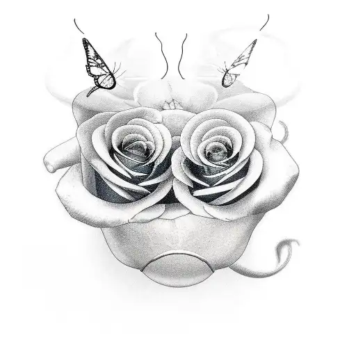 Bleeding Butterfly With Rose