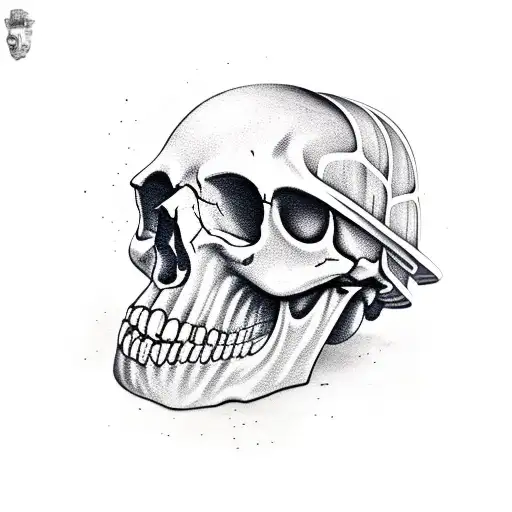 Skull Firefighter With Helmet
