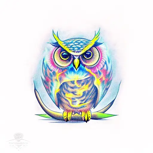 Owl Holding Fire Axe
