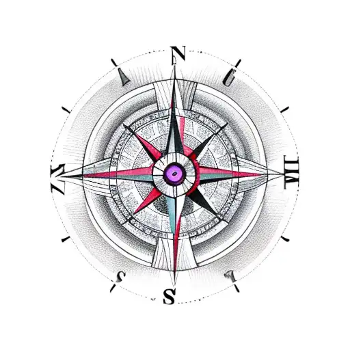 Compass Surrounded By Daffodils And Lilacs