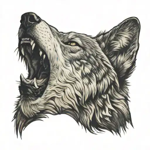 Howling Gray Wolf