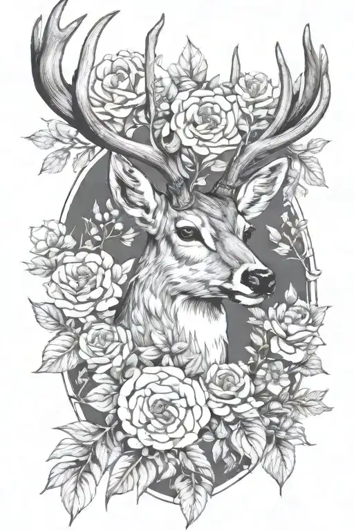 Deer Head Flowers Surrounding
