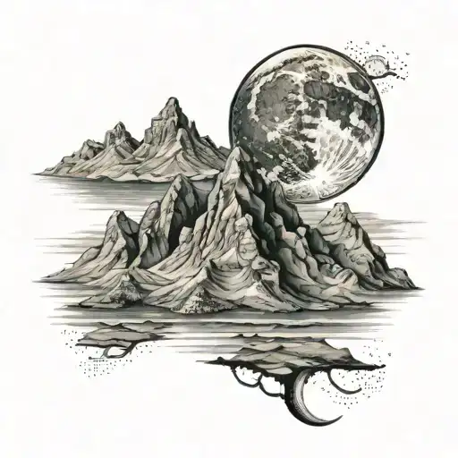 Moon And Mountains Inside