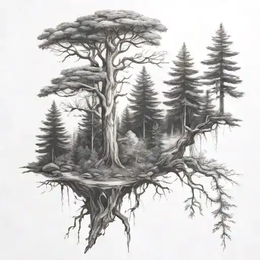 Forest Nature Tattoo Design
