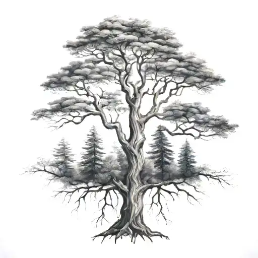 Tree Forest Tattoo Design