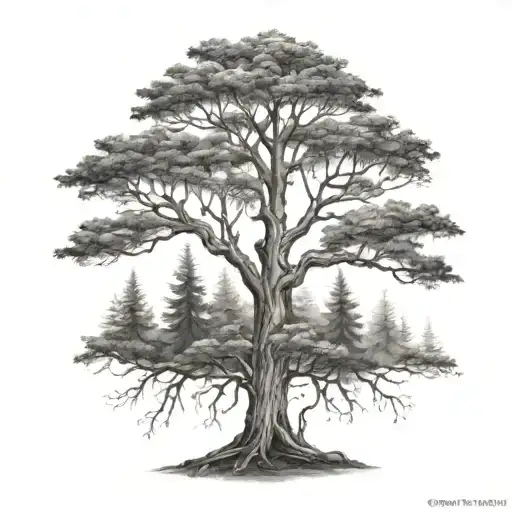 Tree Forest Tattoo Design