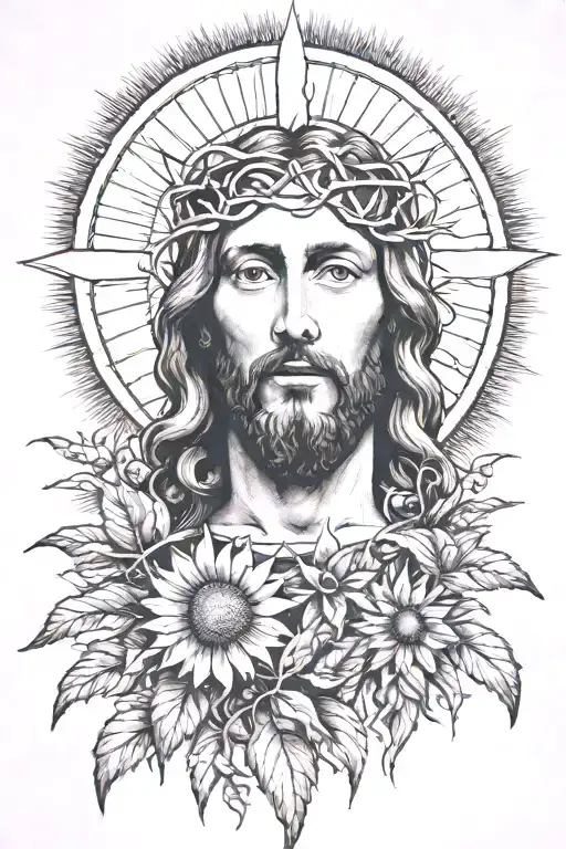 I Want Some Plants A Picture Of Jesus A Sun A Cross Somewhere And A Sun