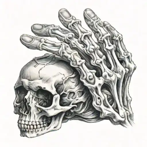 Baby Hand And Skeleton Hand Holding