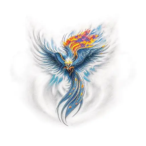 A Realistic Portrait Of A Phoenix In A Natural Landscape