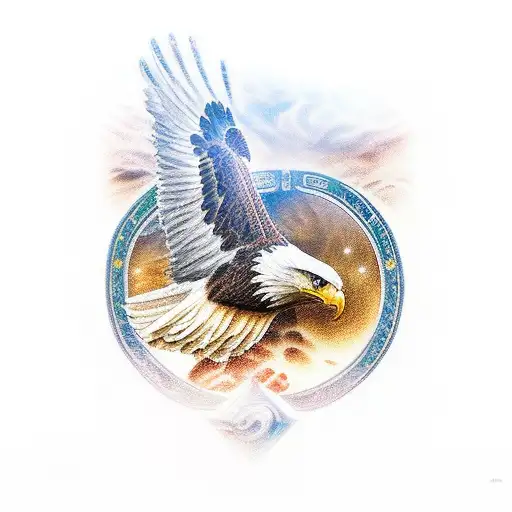 Eagle Of Zeus Flying In Jupiter