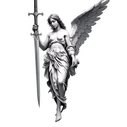 An Angel Holding A Sword