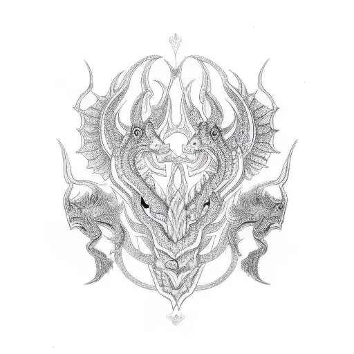 Filipino Tribal Patterns Combined With Bakunawa Along With Its Long Body