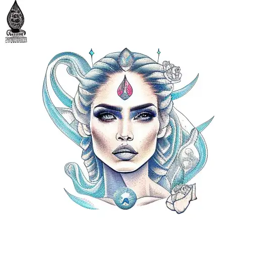 Chicano Style Aquarius Woman