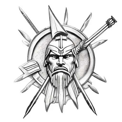 A Spartan Warrior Hunting Down A Truck With A Spear