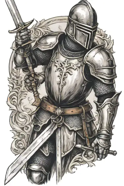 Knight Holding A Sword