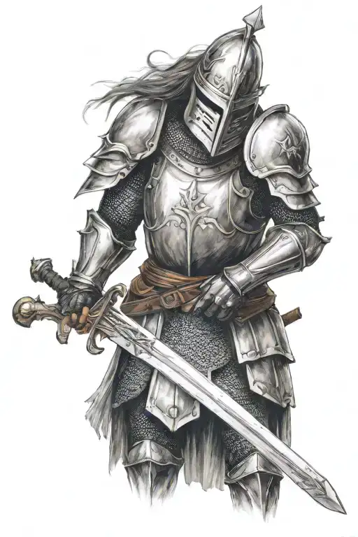 Knight Holding A Sword