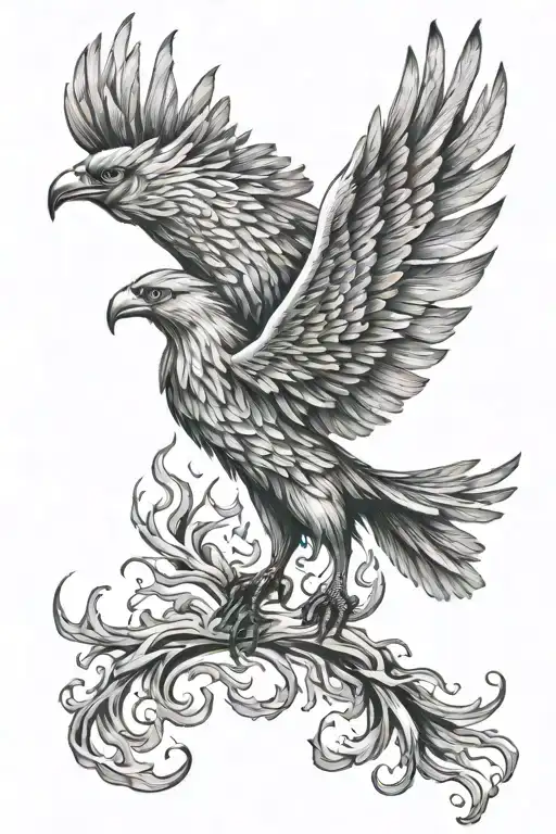 Moon Fire Phoenix Rising